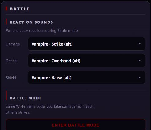 Mission Control's Battle screen with reaction sounds and the opponent list