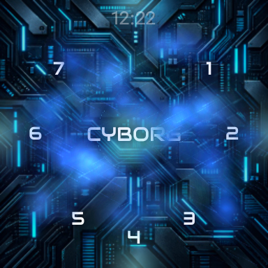 Actual watch app — Cyborg scene with its temporary profile name and seven gesture labels